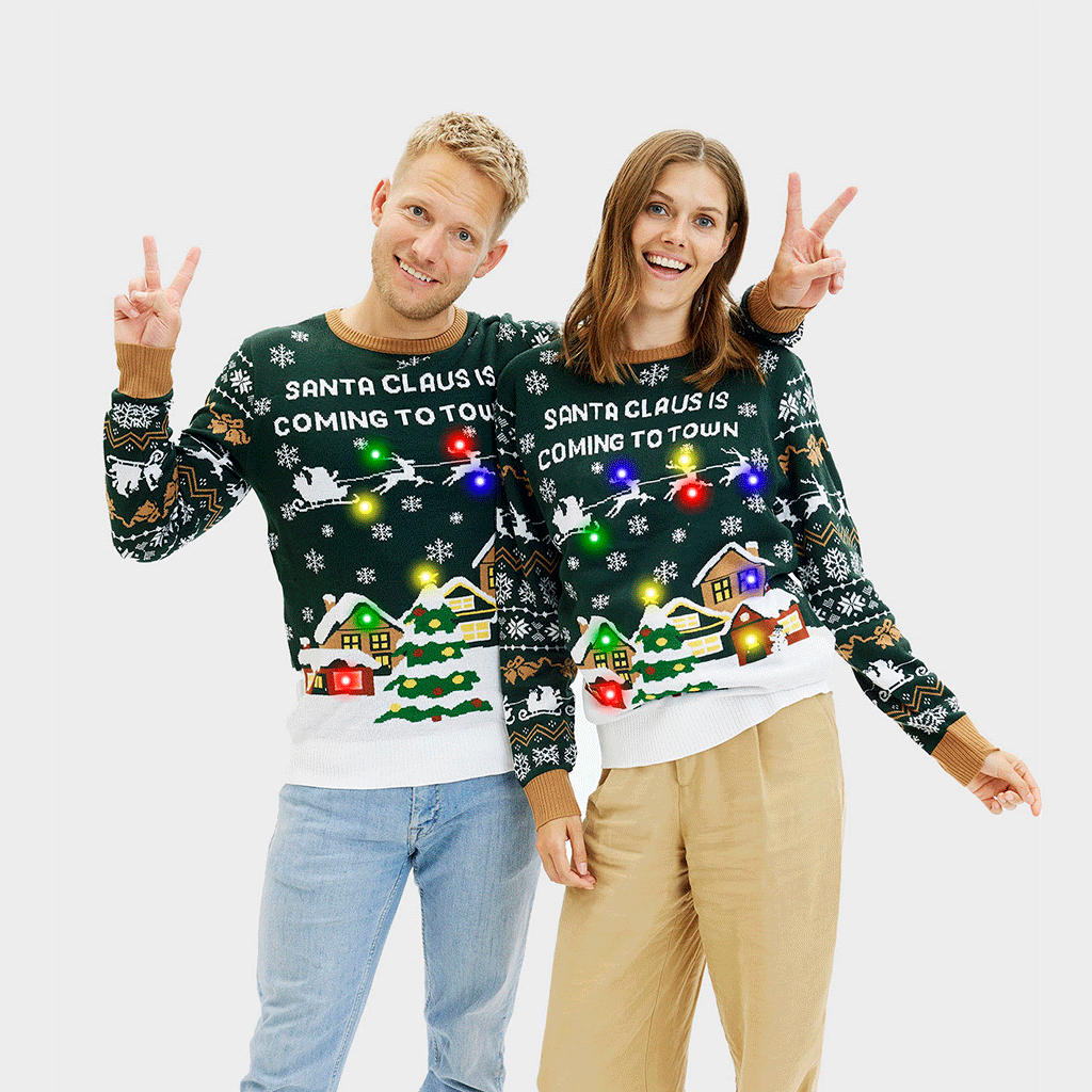 Santa Claus Is Coming To Town LED Groen - Dames